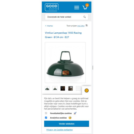 Vintlux Lampenkap 1933 Racing Green - Ø 34 cm - E27